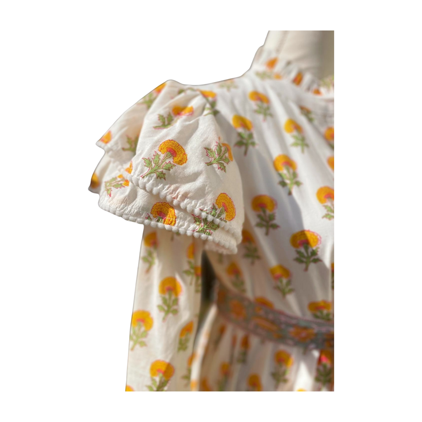 Hannah Pom Pom Dress (Yellow)