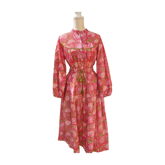 Maggie 2 Piece Skirt/Blouse Set (Pink/Green)