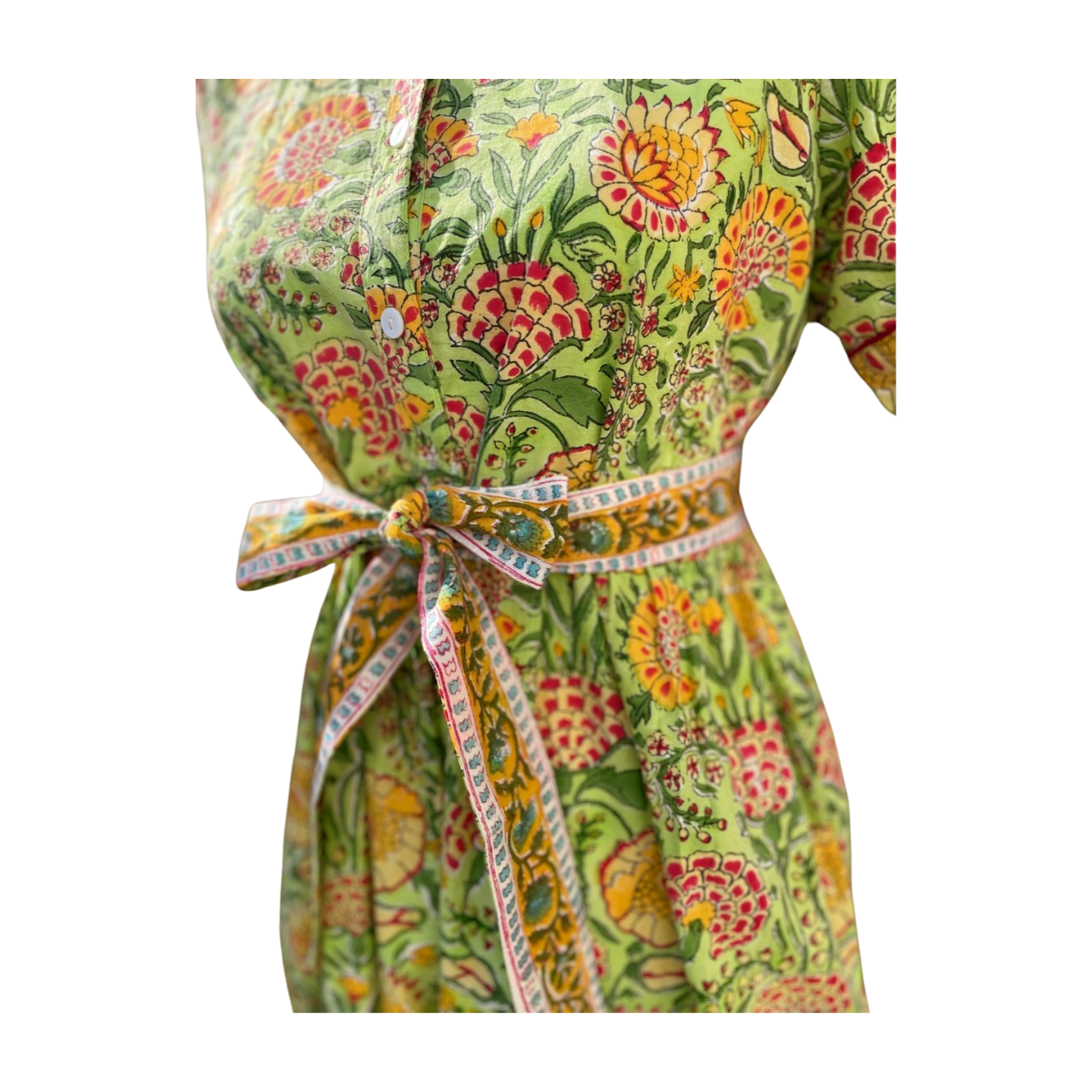 Gisele Shirt Dress (Bright Green)