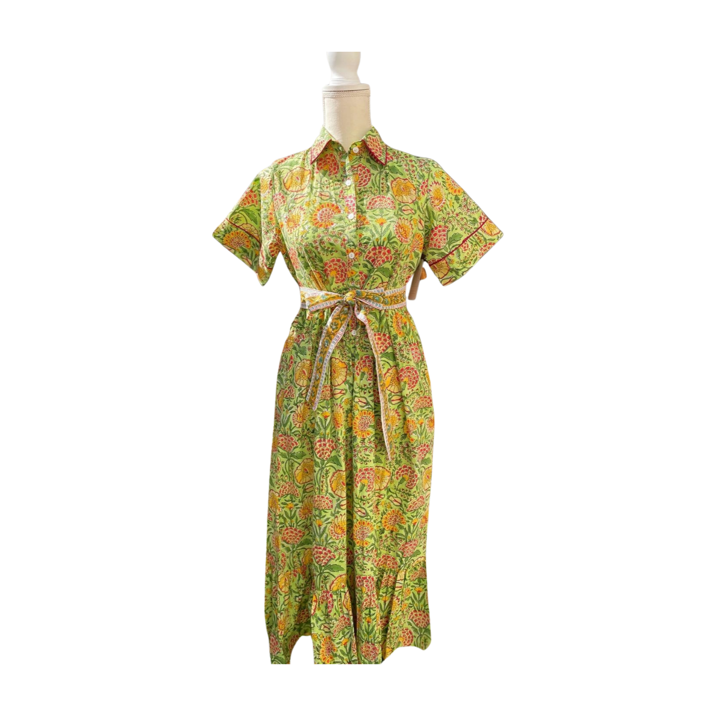 Gisele Shirt Dress (Bright Green)