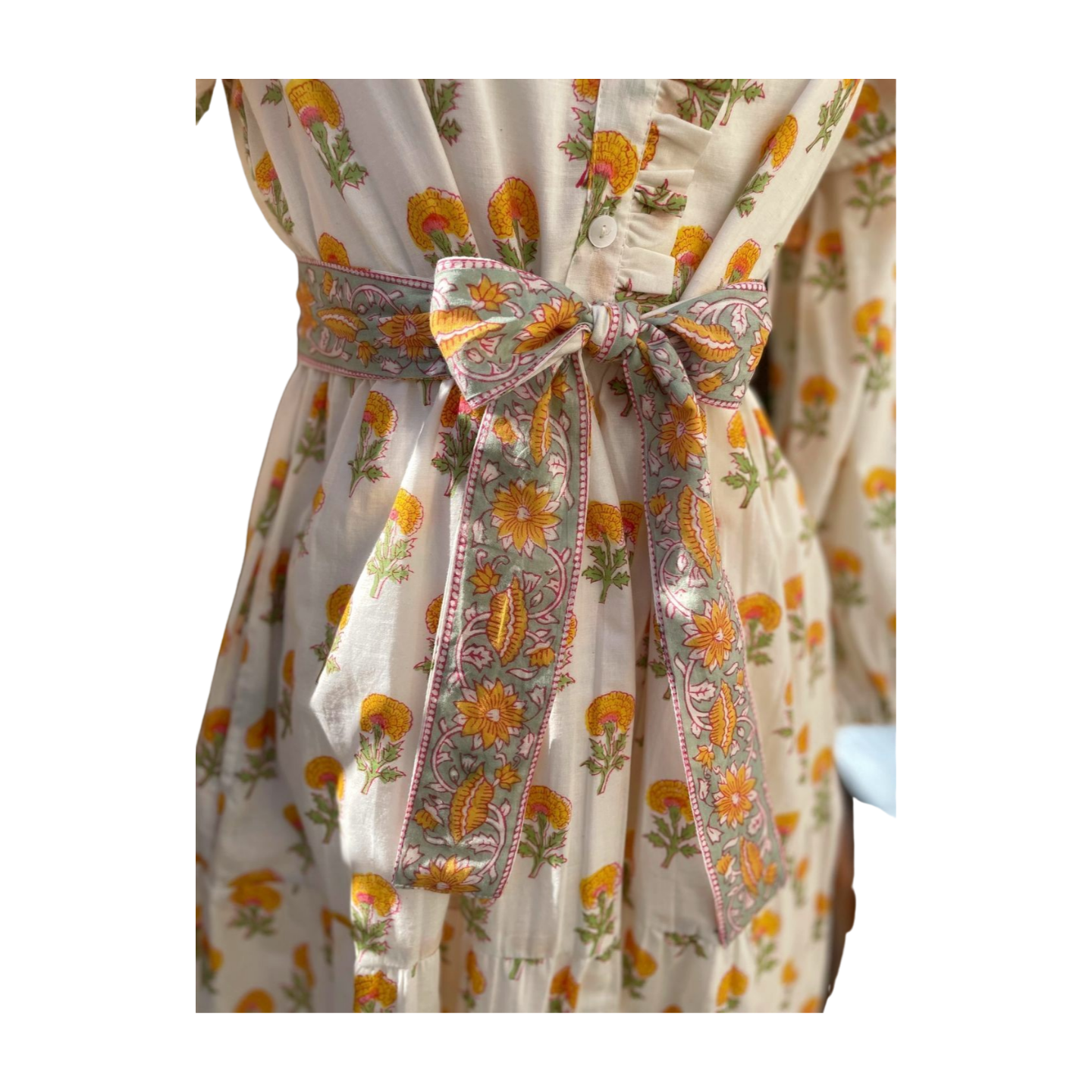 Hannah Pom Pom Dress (Yellow)