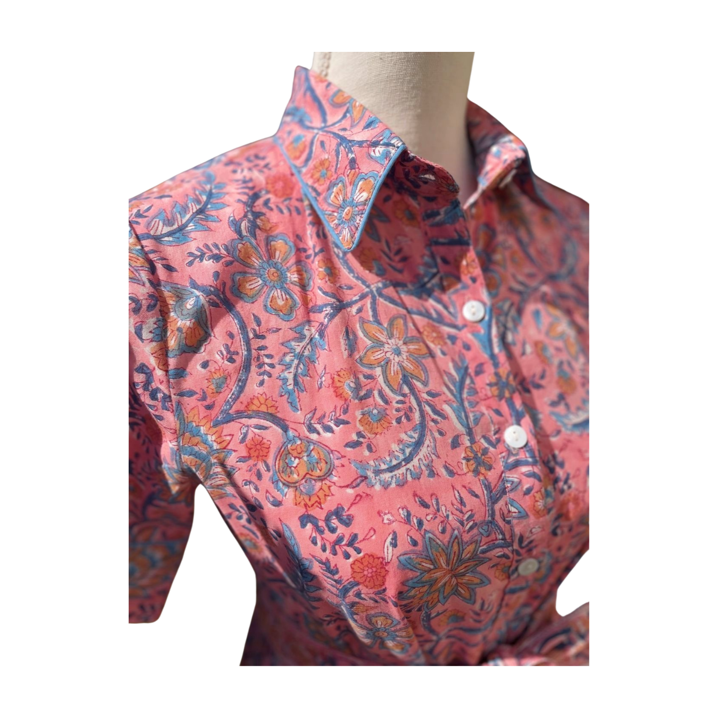 Gisele Shirt Dress (Bright Pink)