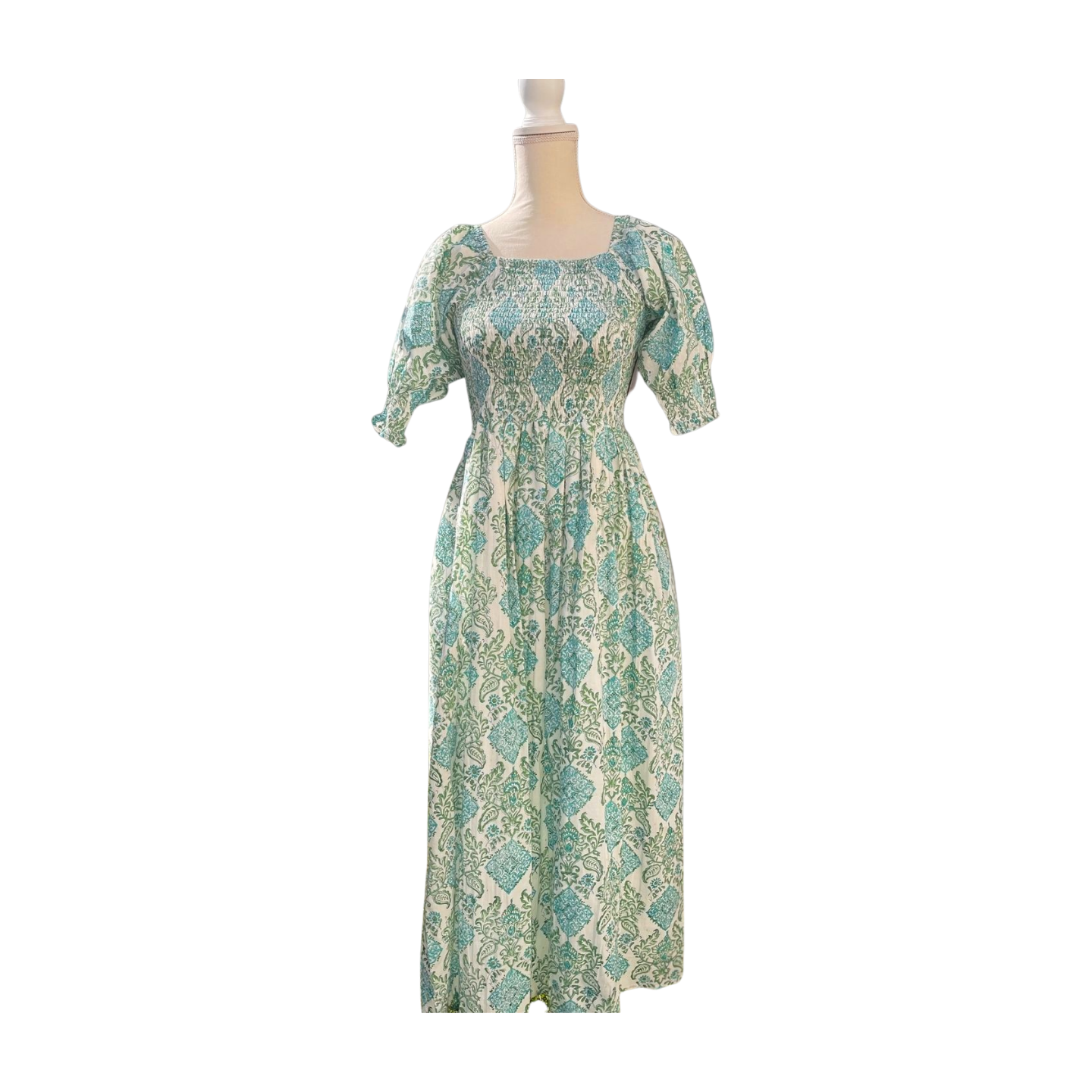 Makenzi Nap Dress (Aqua/White)