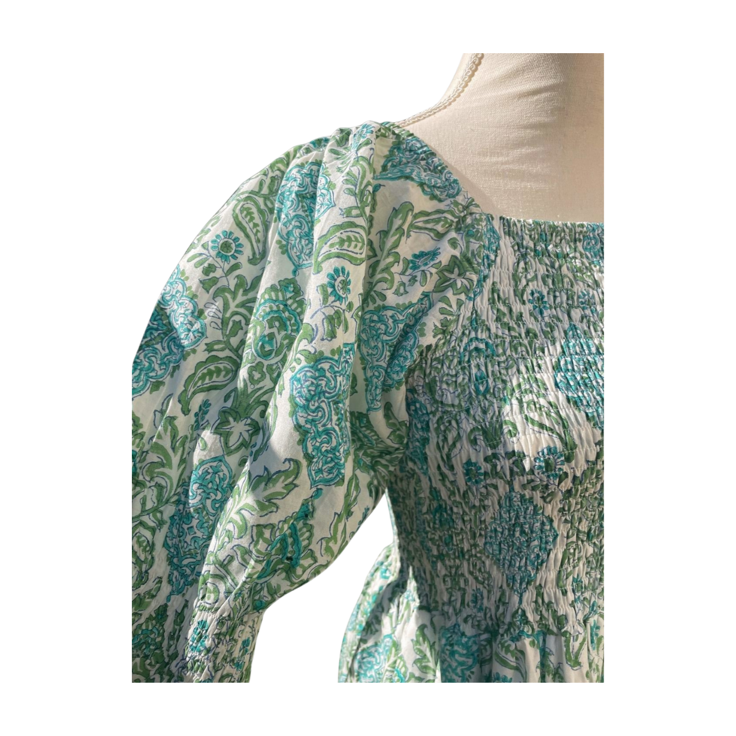 Makenzi Nap Dress (Aqua/White)