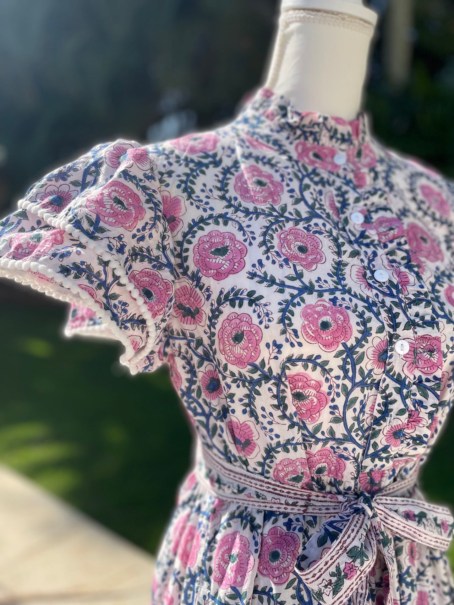 Hannah Pom Pom Dress (Purple) Short Sleeve