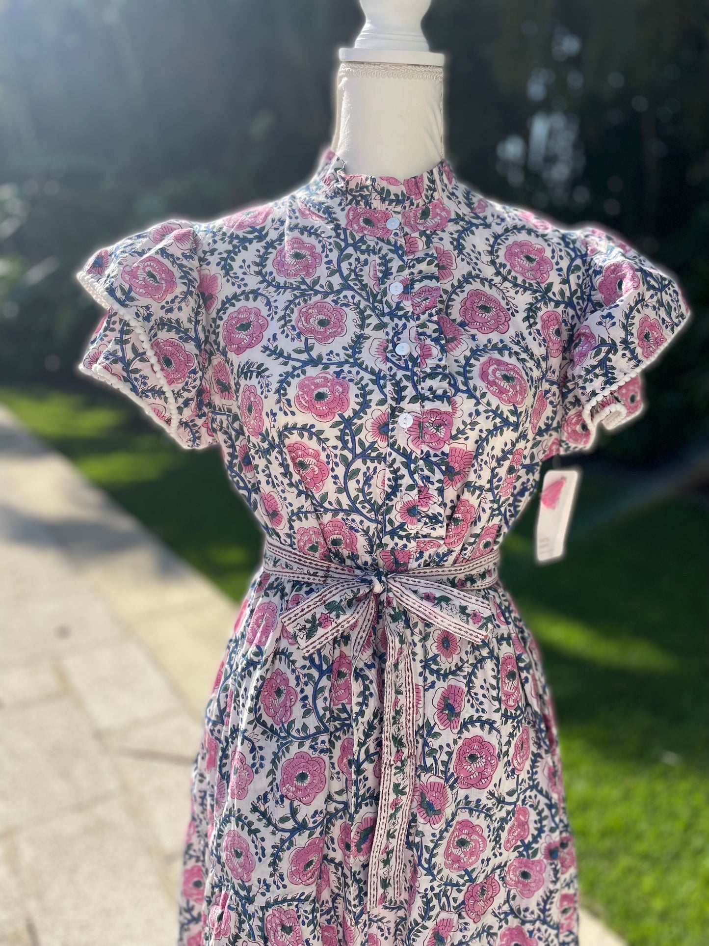 Hannah Pom Pom Dress (Purple) Short Sleeve